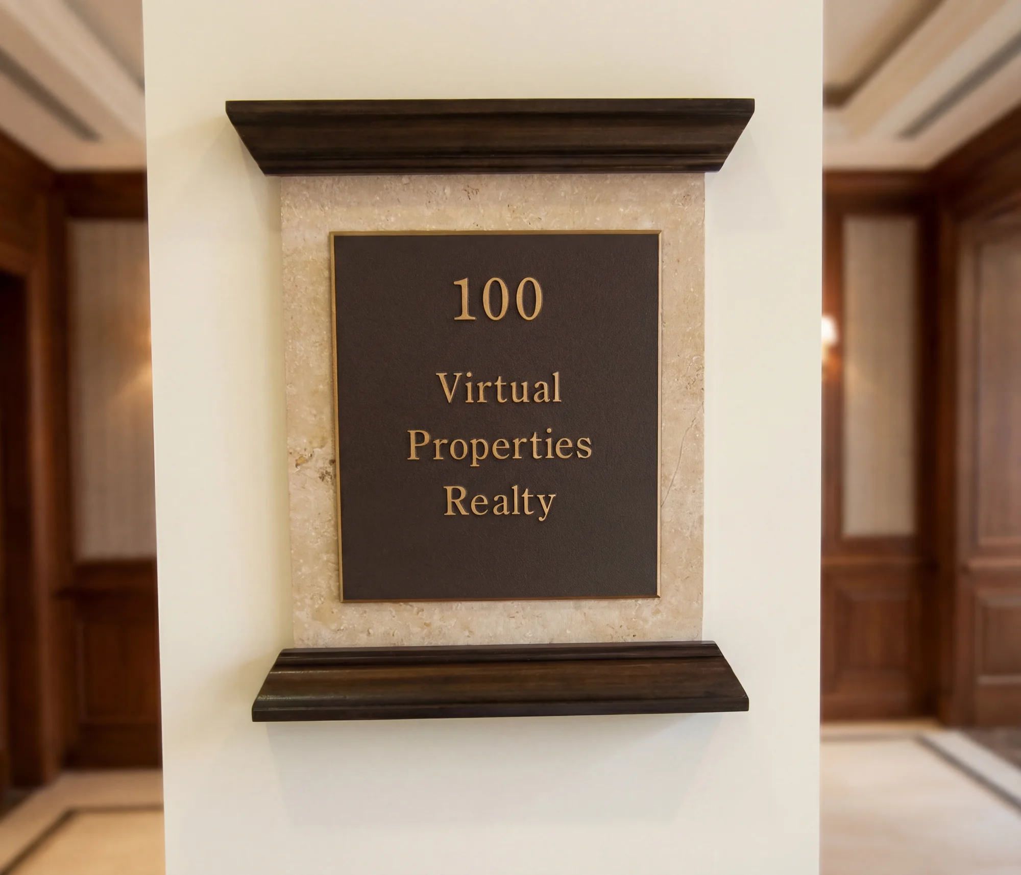 Cast aluminum plaque on marble backer
