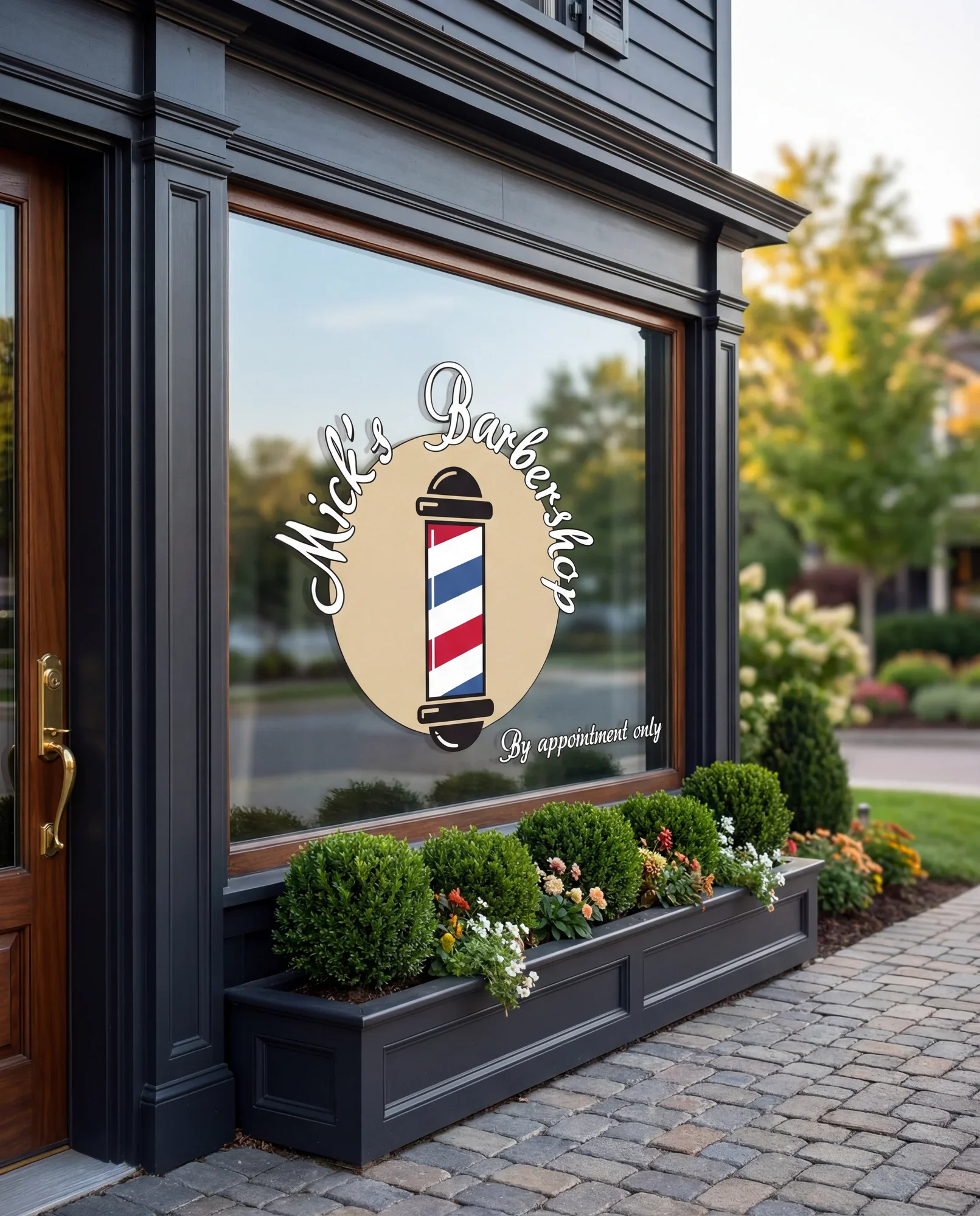Mick's Barber Shop sign produced by 3GM Signs