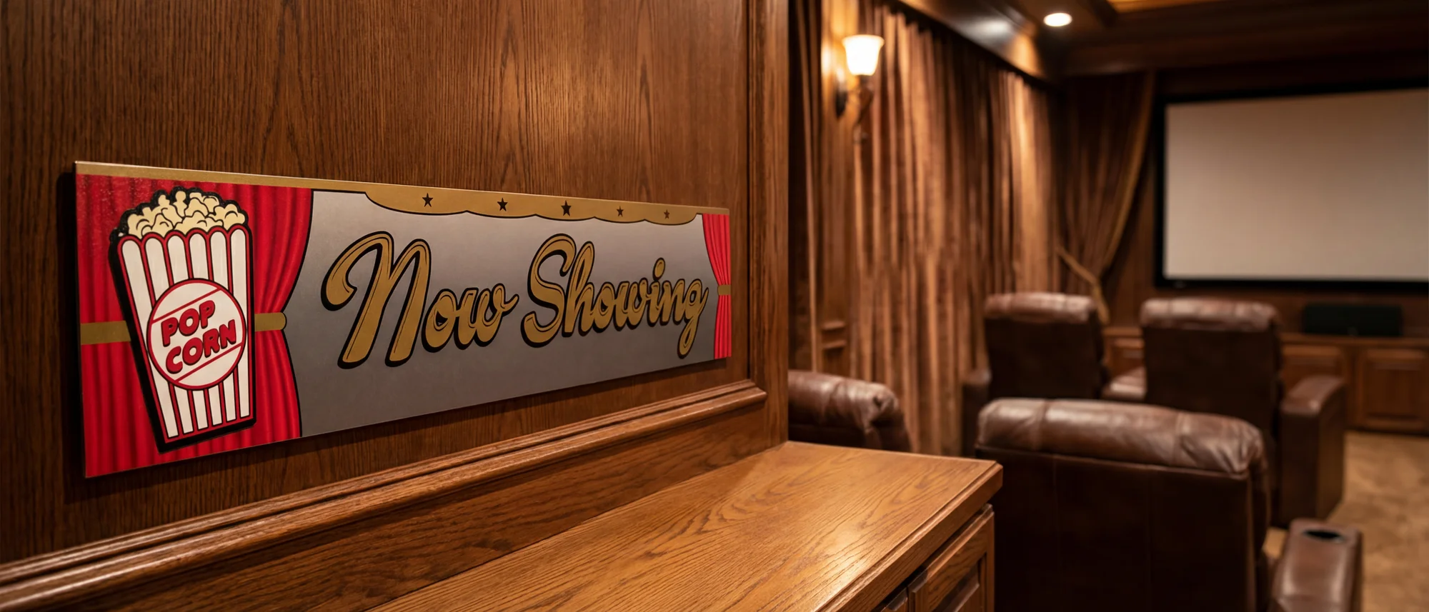 Custom polymetal sign for home theater