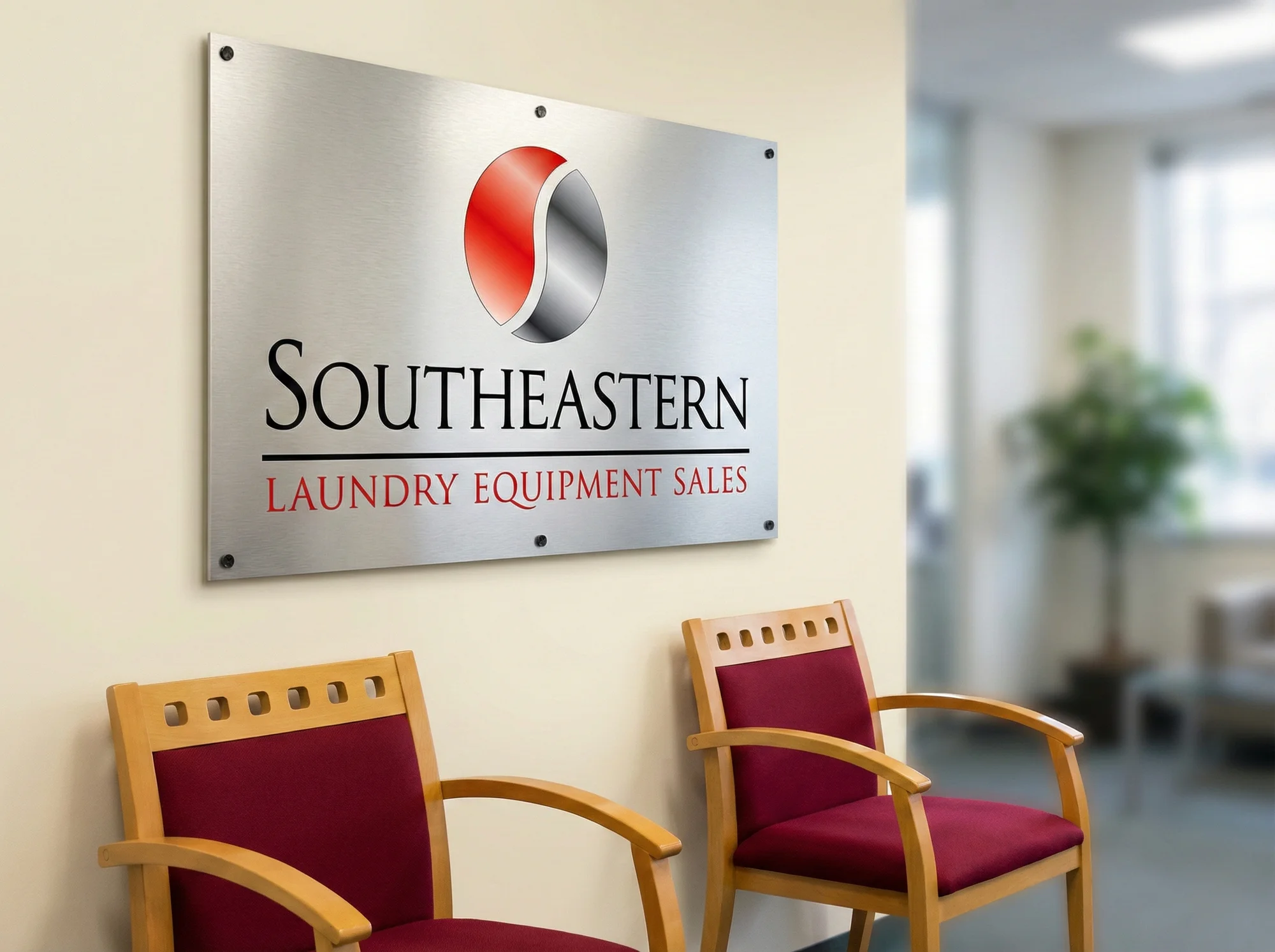 Custom interior sign for Southeastern Laundry Equipment