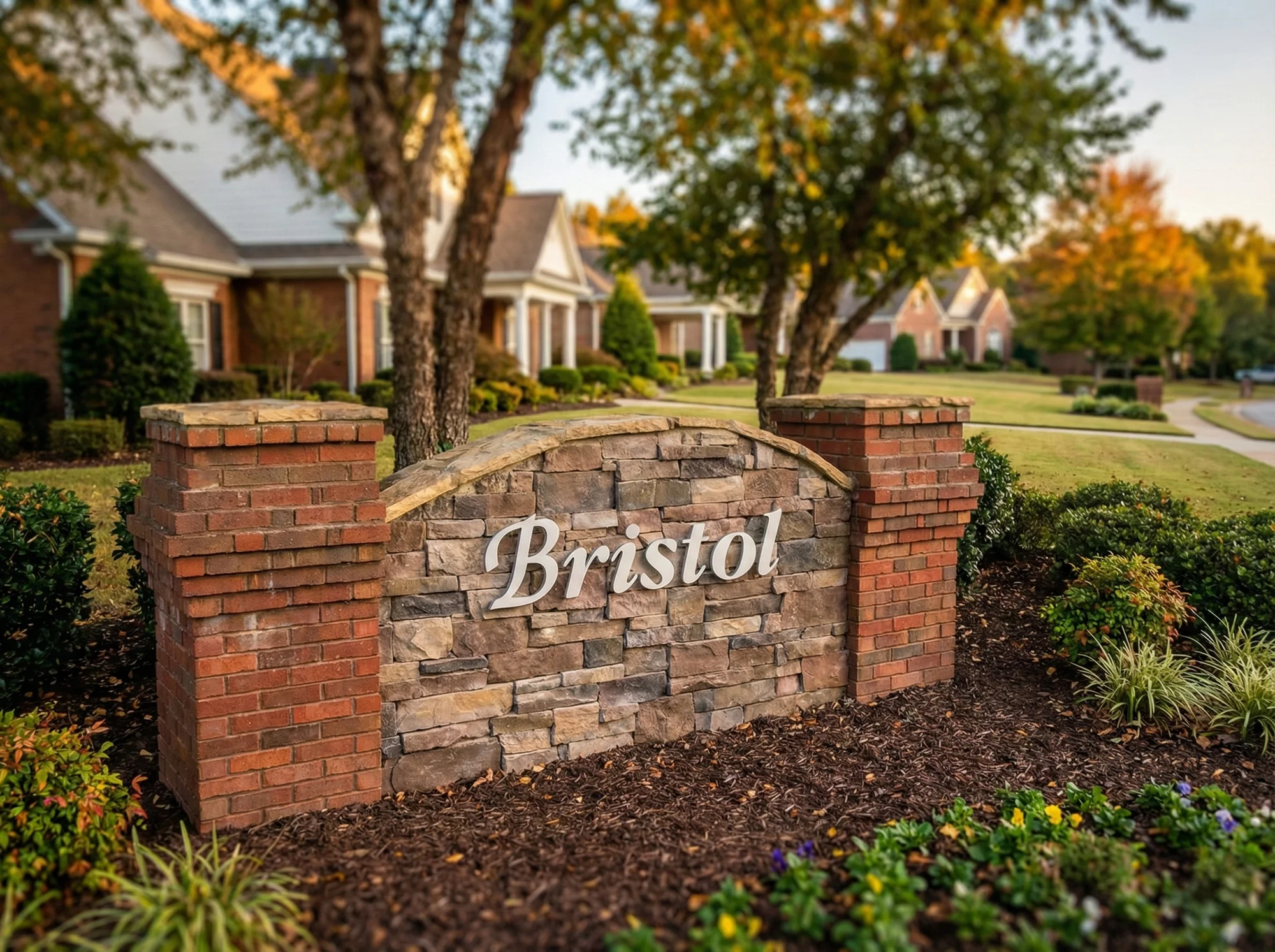 Subdivision sign for Bristol by Pulte Homes
