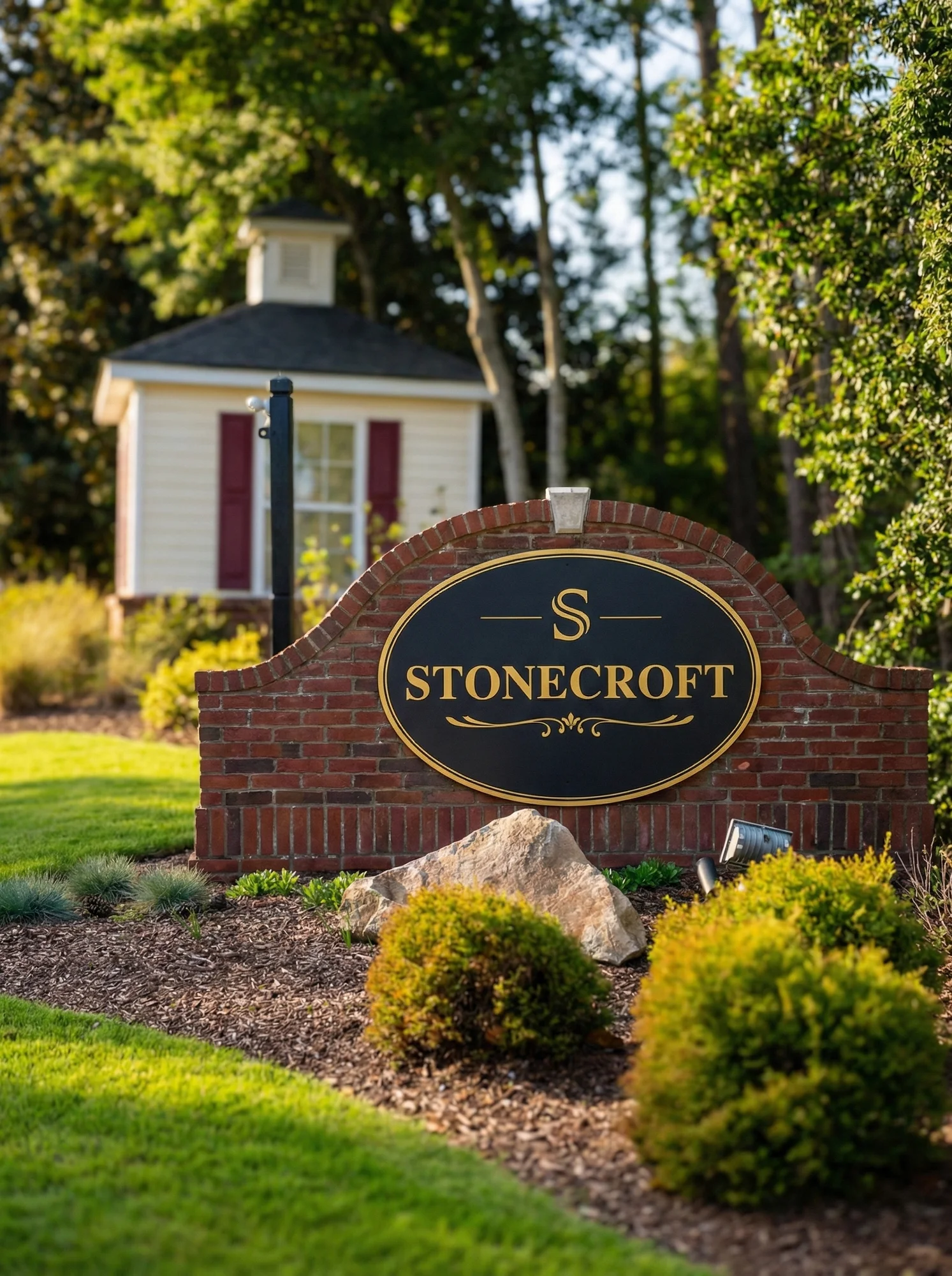 Custom subdivision entrance sign for Stonecroft HOA