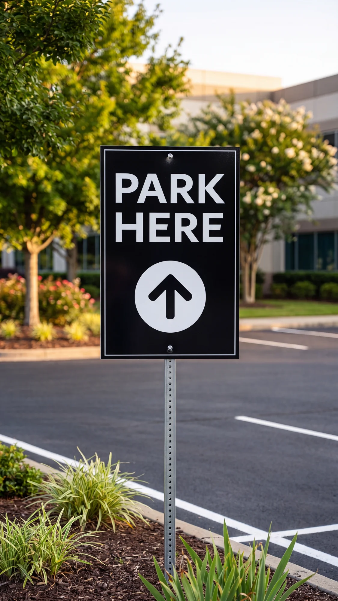 Paid Parking Lot Signs Park Here On Post