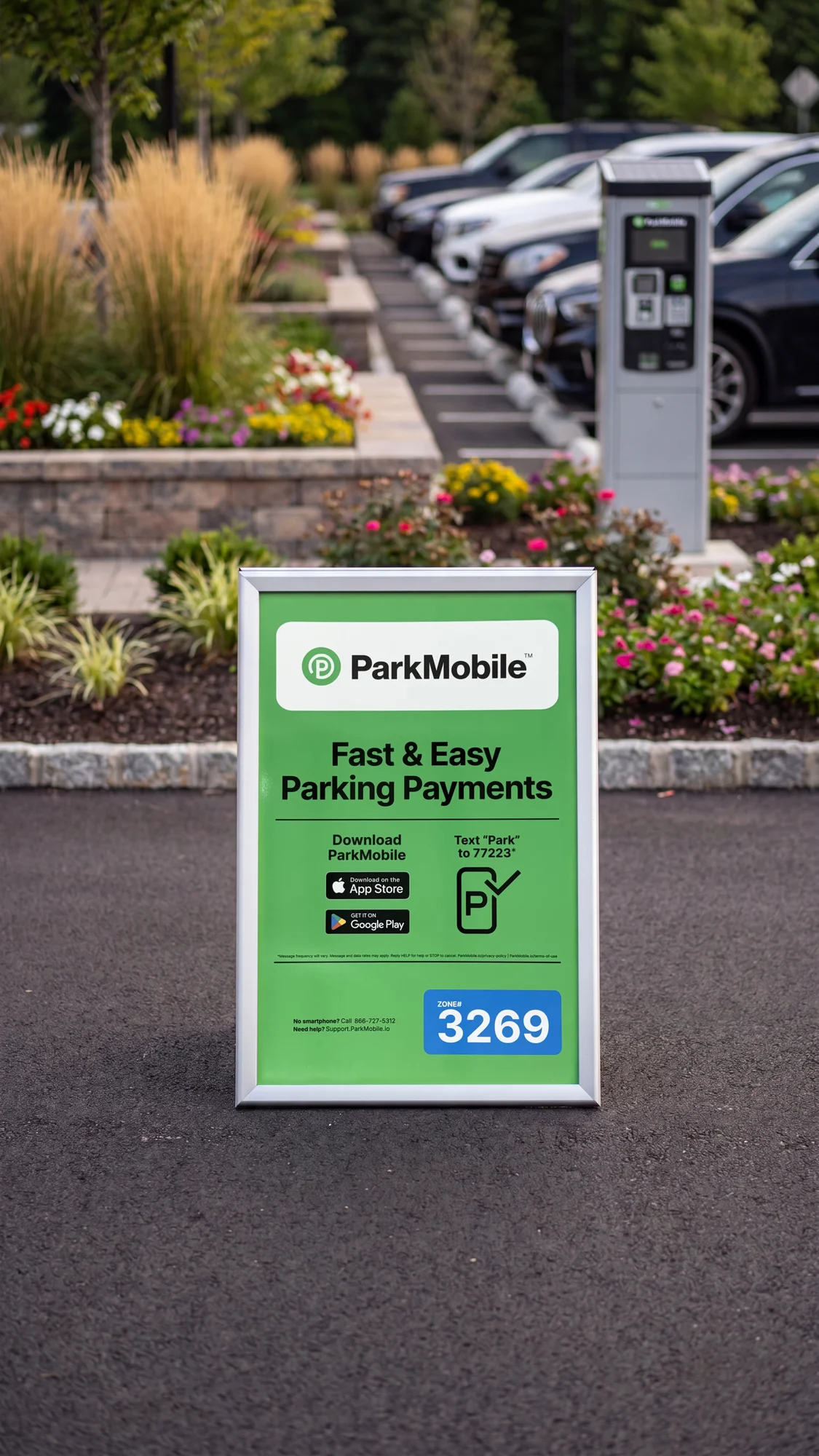Paid Parking Lot Signs Park Mobile Wind A Frame