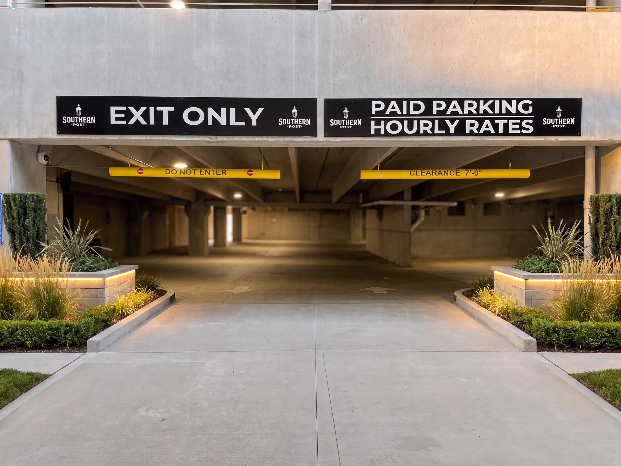 parking garage signs southern post