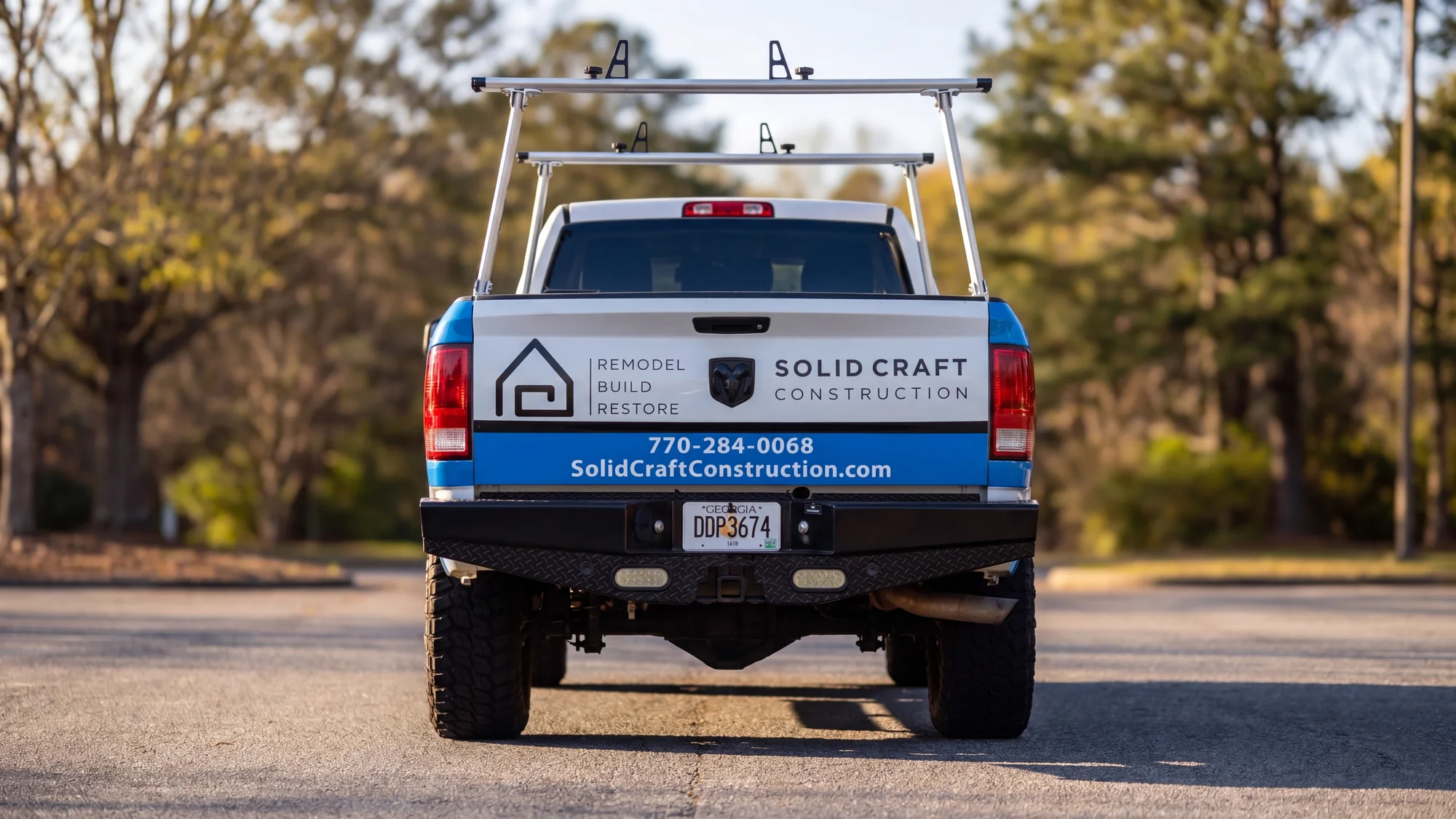 Construction fleet vehicle graphics produced by 3GM Signs