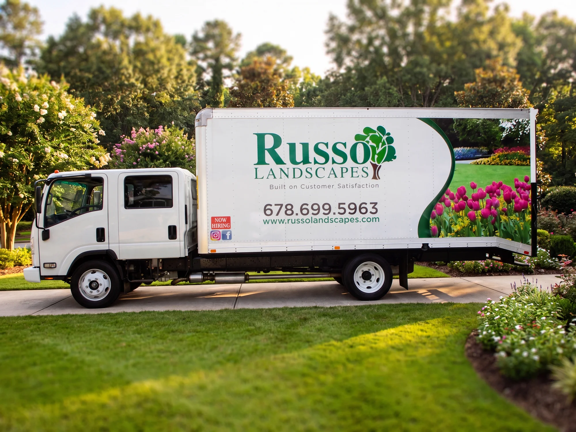 Landscaping fleet vehicle graphics wrap produced by 3GM Signs