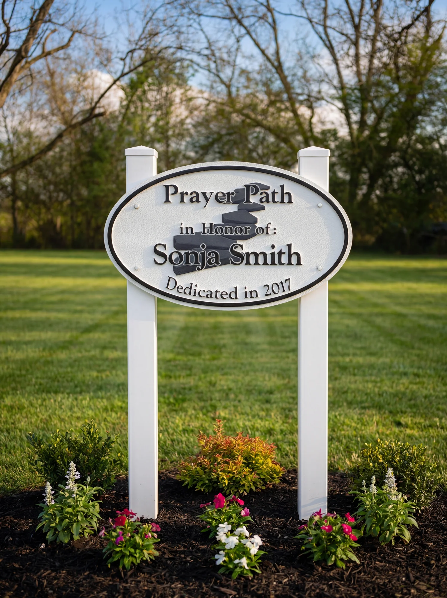 Sandblasted HDU sign on PVC posts #2